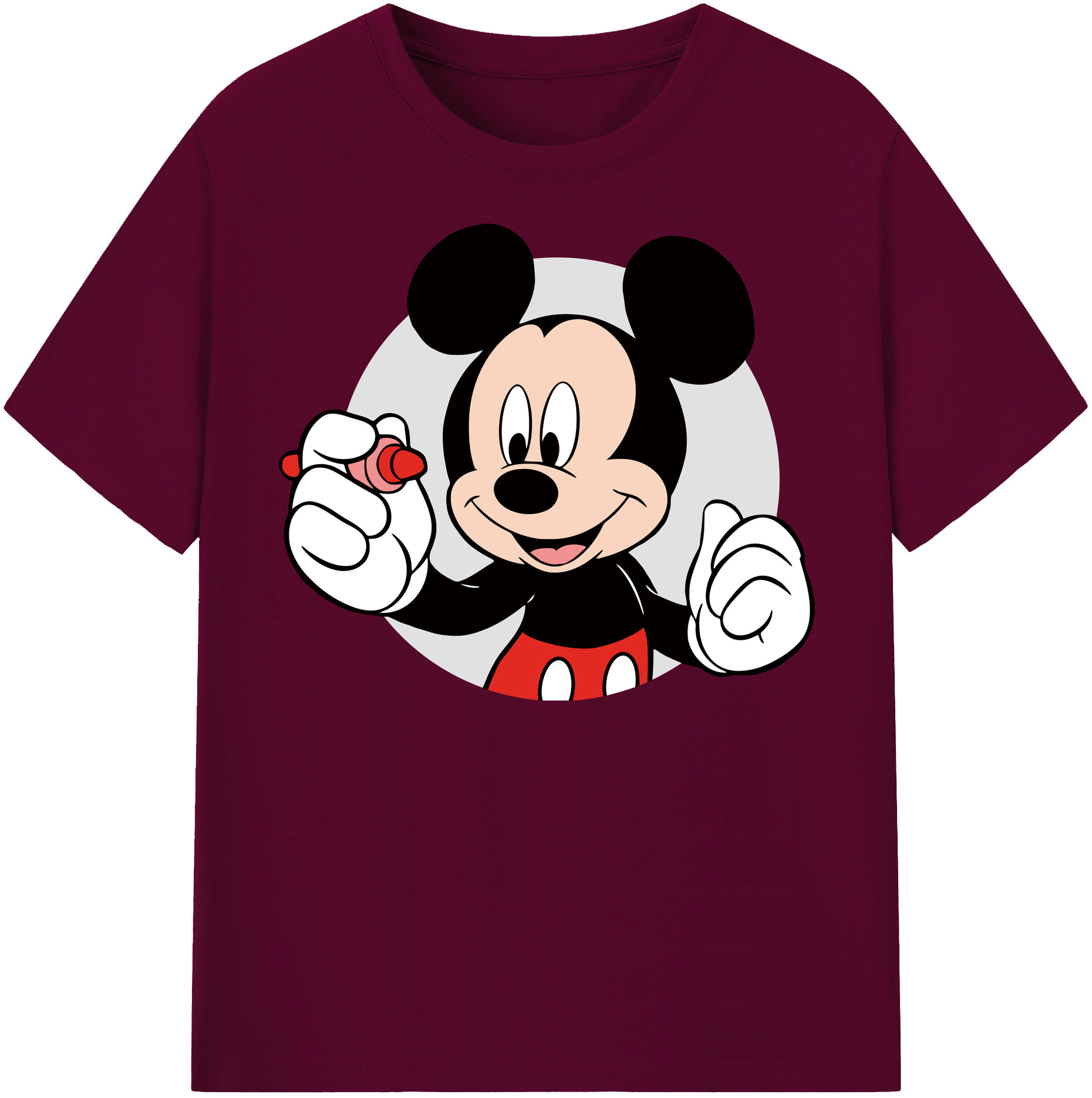 （画像用） ミッキーマウス Mickey Mouse レディースカジュアルプリントTシャツ（綿100％）